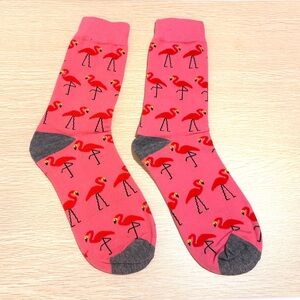 Flamingo Cotton Socks Pink Red Adults Teens Unisex One Pair